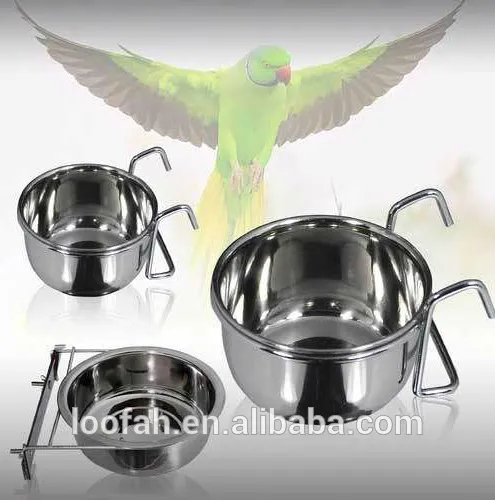 stainless steel Coop cup/bird feeder