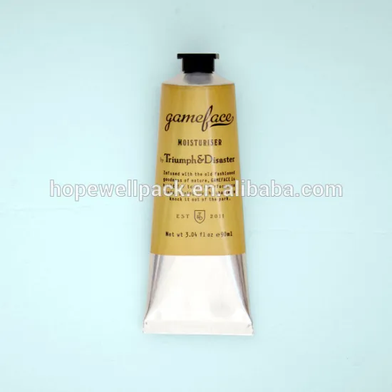 2016 customized aluminum cosmetic collapsible tube for hand cream with screw caps