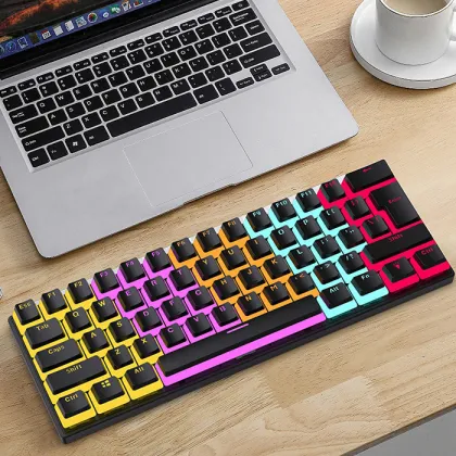 Professional 61-Key LED Backlit Mechanical Gaming Keyboard: USB Wired 60% Mechanical Keyboard