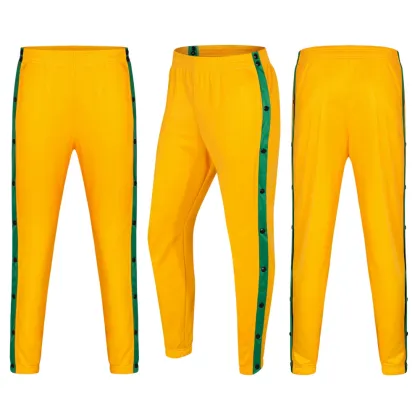 basketball soccer sports full open buckle button pants