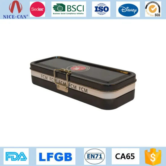 The Three-tier Structure Pencil Case Tin With Locker