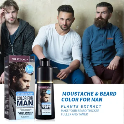 Natural Ingredients Instant Black Mustache and Beard Dye Shampoo