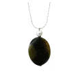 Natural Gemstone Agate Necklace with Silver Chain