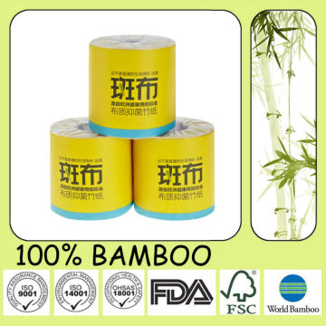 2ply Unbleached Bamboo Individual Wrap Toilet Paper Roll