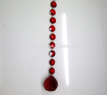 Red Crystal Chandelier Lamp Beads chain MH-12778