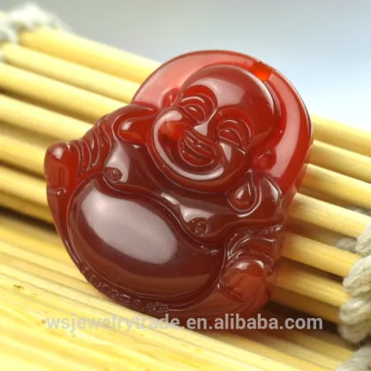 Natural agate Laughing Buddha Pendant Agate Pendant Gemstone Pendant