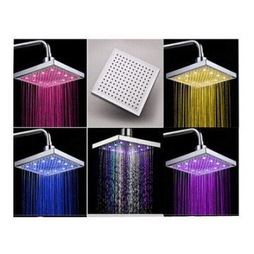 7colors 200mm ABS cuadrados cabeza de ducha LED