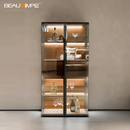 Luxury Transparent Storage Cabinet with LED Lighting