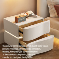 Solid wood bedside table Intelligent LED light Modern minimalist creative cabinet