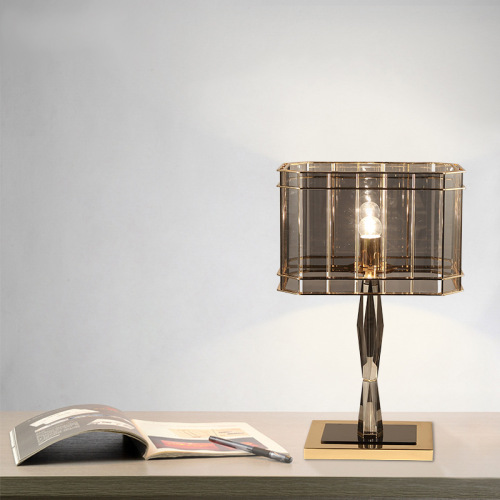 LEDER Glass Gold Bedside Lamp