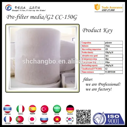 150g industrial air conditioner filter media air conditioning parts