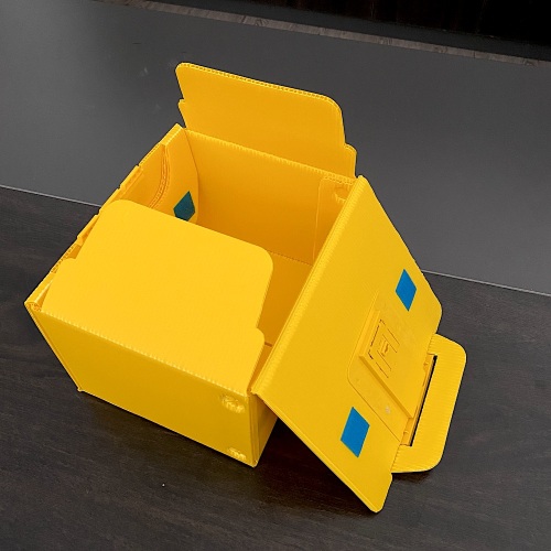 Yellow PP Corrugated Plastic Recycled Storage Bins