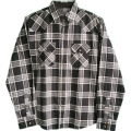 Men Casual Double Pocket Y/D T/C Flannel Shirt