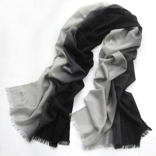 Fashion Wool Shawls and Wraps in White Black Shaded Color