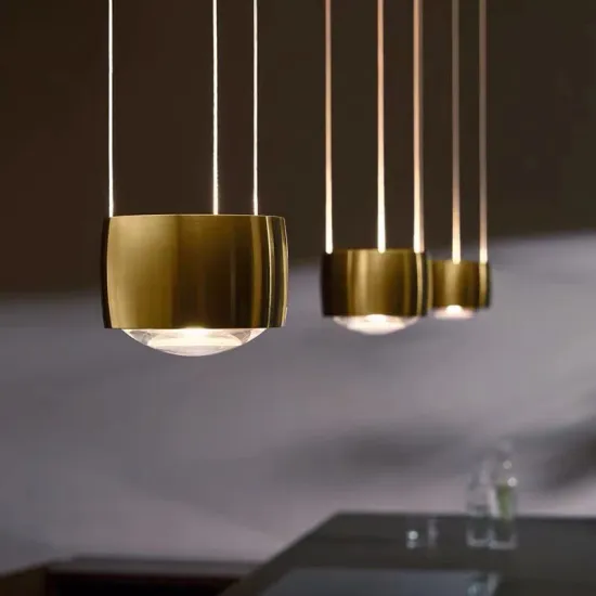 Rose Gold Drop Fitting Modern Dimmable LED Pendant Light for Kitchen Bar Dining Room