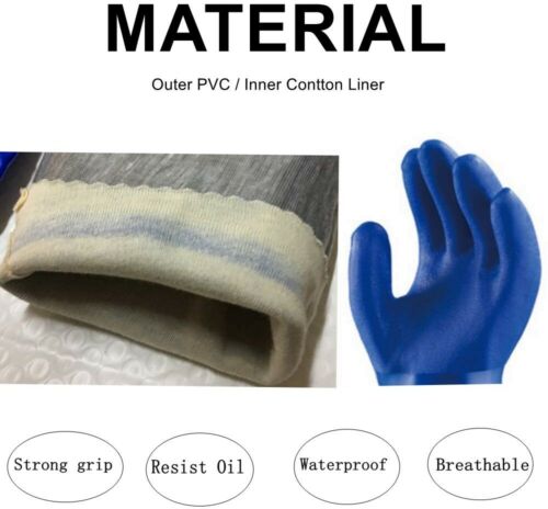 65cm long PVC chemical resistant gloves