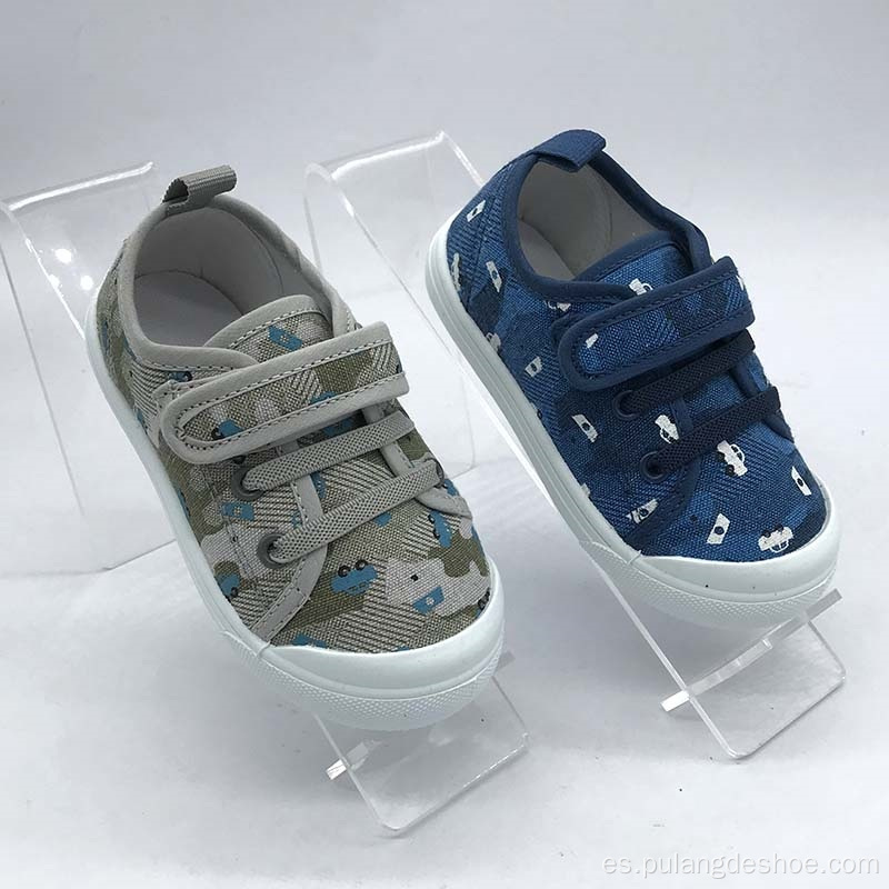 zapato de lona del nuevo diseño del muchacho de los zapatos de bebé