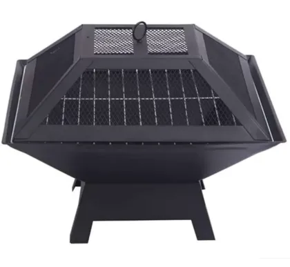 Outdoor square Brazier wood fire pit charcoal barbecue
