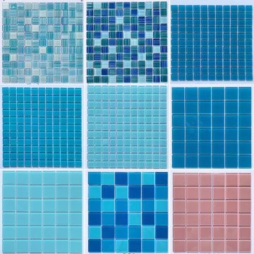 Classic Blue Glazed Porcelain Mosaic Tile for Swimming Pool Floors