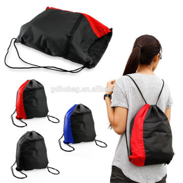 NEW Colorblock Drawstring Backpack Cinch Sack School Tote Gym Bag Sport Pack