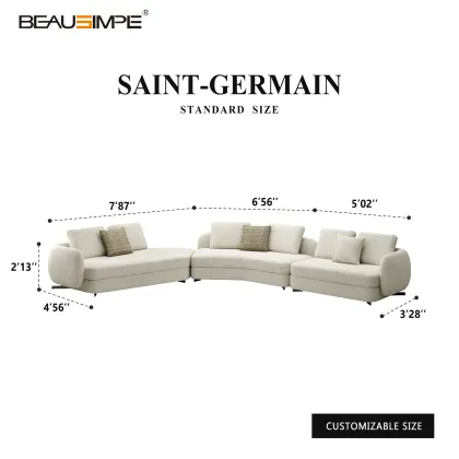 SAINT-GERMAIN Curved Convertible Sofa Modular Luxury