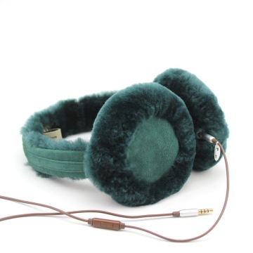 Classic winter music ear muff MIC British small sheep leather fabric sheepskin hair earmuff