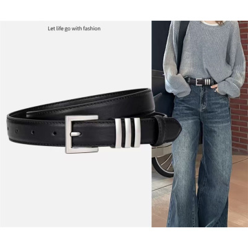 Minimalisme chic élégant en cuir de la ceinture en cuir féminine