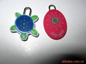 hot sale hip girl series embossing sunflower soft pvc nylon zipper pull