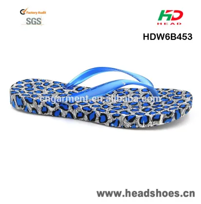 Ladies wild animal leopard print flat cheap beach sexy flip flops