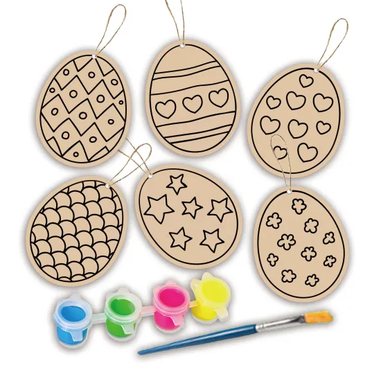 Kids' Easter Party Craft: Egg-Shaped Plywood Painting Toy Kit