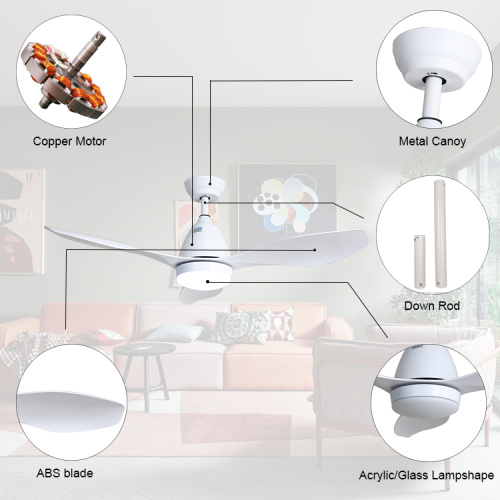 Modern Ceiling Fan Best selling modern white housing ceiling fan light Manufactory