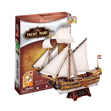 3D Building Block Ship Model, Made of Paper and Foam