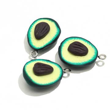 Popular Kawaii Avocado Shaped Earrings Polymer Clay Slice 100pcs/bag Fashional Accessories DIY Craft Decoration