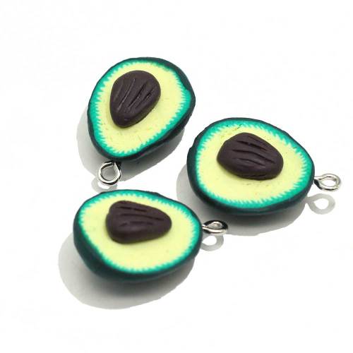 Popular Kawaii Avocado Shaped Earrings Polymer Clay Slice 100pcs/bag Fashional Accessories DIY Craft Decoration