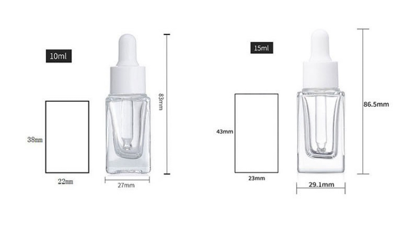 10ML Squared Glass Bottle