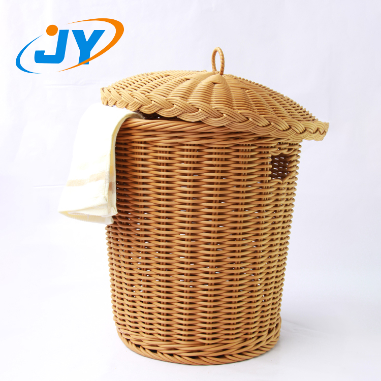 PP plastic rattan laundry handles basket