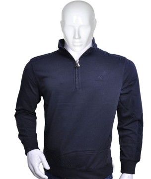 Men's Fleece Polo Shirt with Zipper Design