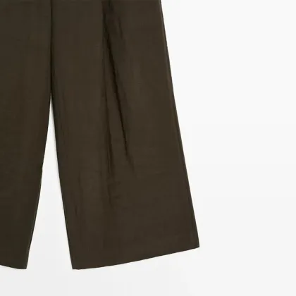 Women's ankle pleated wide leg pants