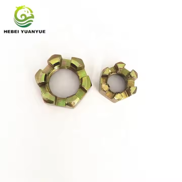 Hex Castle Nut, Carbon Steel Grade 8, Zinc Plated, with Cotter Pin Slot, for Industrial Use
