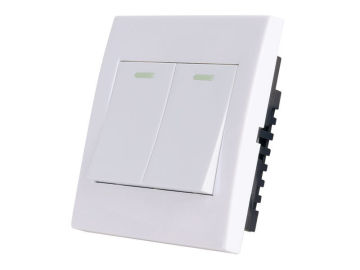 White Modern Dimmable Light Switch Remote Control 2 Gang Ac 220v