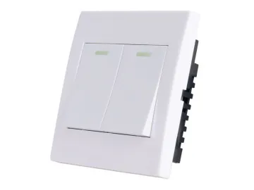 Silver Energy Saving Dimmable Light Switch , Two Gang Rf Switching
