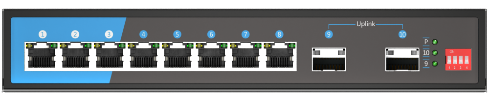 Scodeno new product 10GP-S2-AC PoE switch