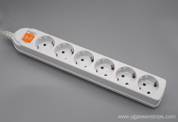 6-Outlet German Standard Power Strip