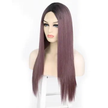 Aisi Hair Party Cosplay Popular Wholesale Vendor Long Silky Straight Ombre Purple Wig For Black Women Synthetic Hair Wigs