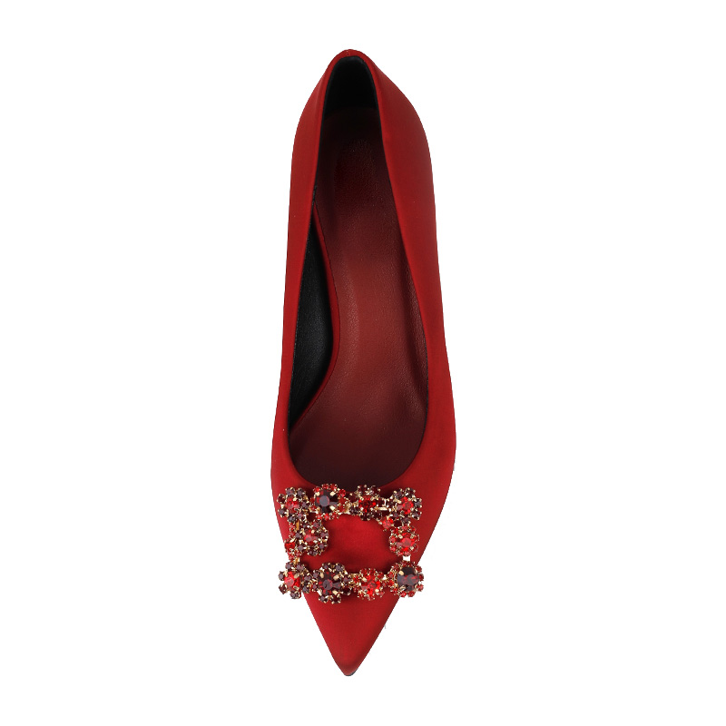 Luxurious Diamond-Buckle Stiletto Heels