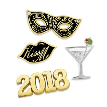 2018 New Years Eve Celebration Lapel Pin Set