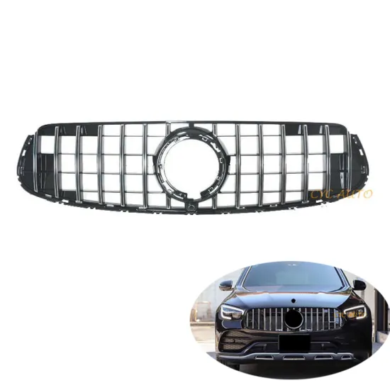 GT Grille Front Bumper Facelift Replacement for Mercedes Benz GLC Class X253 AMG Sport 2020-2022