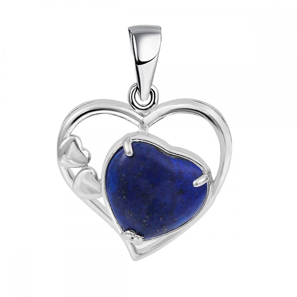 Lapis lazuli Love Heart Birthstone Prendant Colliers de pierre précieuse pour les femmes