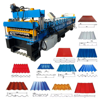 OEM ODM Metal Corrugated Trapezoid Glazed Tile Roll Forming Machine for Roof Sheets