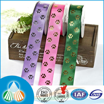 Golden and silver printed satin ribbon decoration